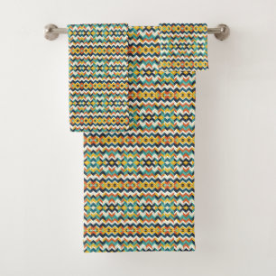 modern chevron Geometric pattern Bath Towel Set