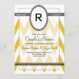 Modern Chevron invitation with Monogram