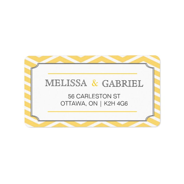 Modern Chevron Label Yellow (Front)