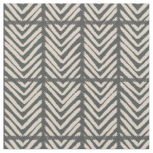 Modern Chevron - monochrome French classic black Fabric