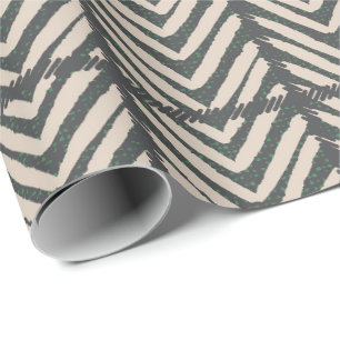 Modern Chevron - monochrome French classic black Wrapping Paper
