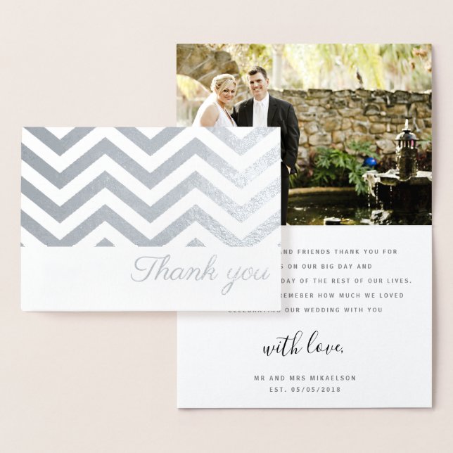 Modern Chevron PHOTO THANK YOU CARD (Display)