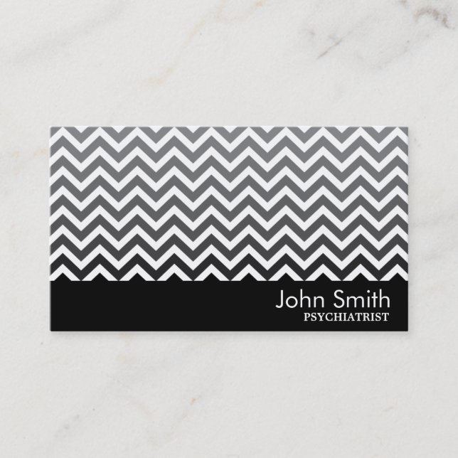 Modern Chevron Psychiatrist Business Card (Front)