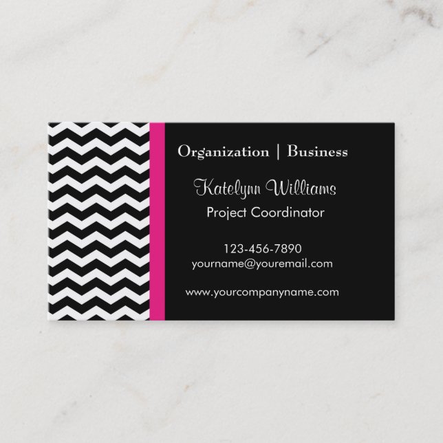 Modern Chevron Stripes Business Cards (Front)