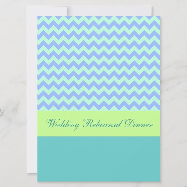 Modern Chevron Wedding Rehearsal Dinner Invite (Front)