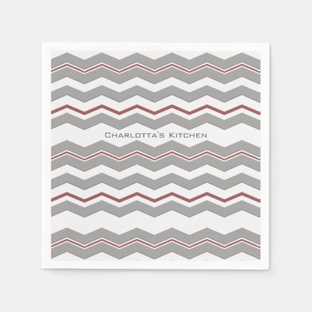 Modern Chevron with any Colour and Text Napkin (Front)