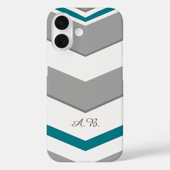 Modern Chevron with any Colour Detail Initials Case-Mate iPhone Case (Back)
