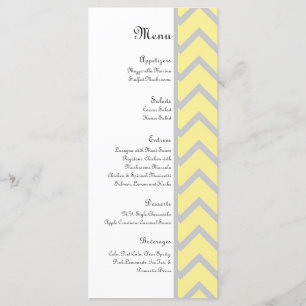 Modern Chevron Yellow/Grey Wedding Menu