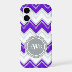 Modern Chevron Zig Zag Monogrammed Stripe Oval