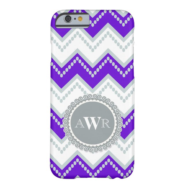Modern Chevron Zig Zag Monogrammed  Stripe Oval Case-Mate iPhone Case (Back)