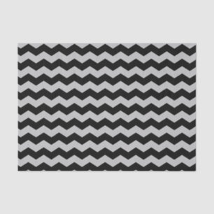 Modern Chevron Zigzag Black and Grey Pattern Tissue Paper