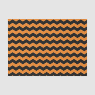Modern Chevron Zigzag Black and Orange Pattern  Tissue Paper