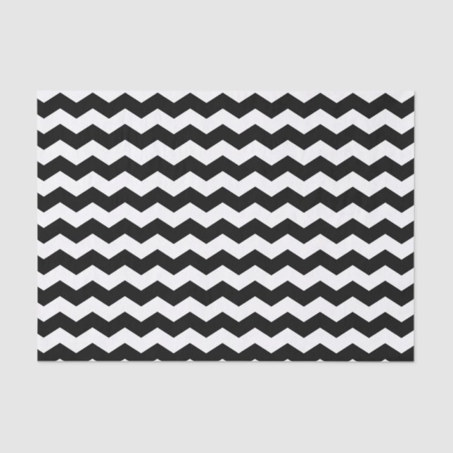 Modern Chevron Zigzag Black and White Pattern  Tissue Paper (Front)