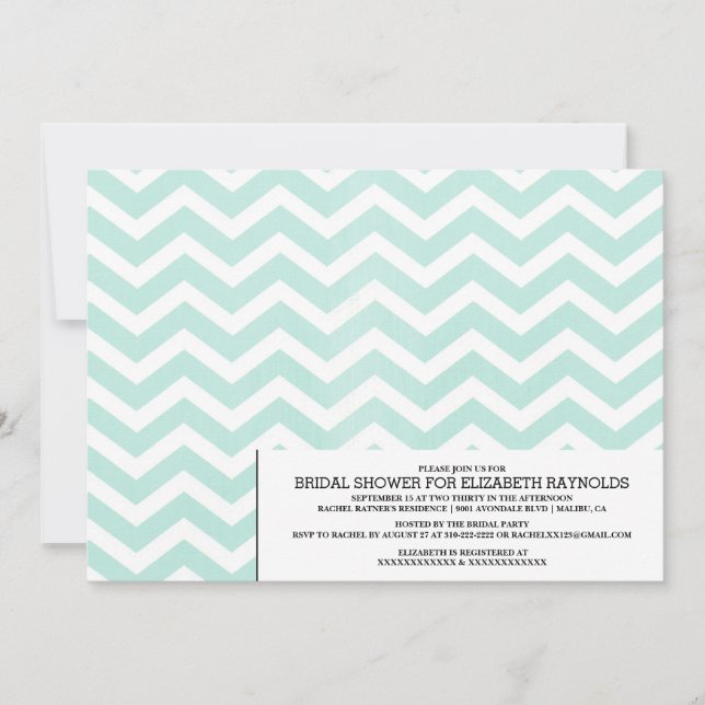 Modern Chevron Zigzag Bridal Shower Invitations (Front)