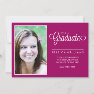 Modern Chevrons Photo Graduation {Fuchsia} Announcement