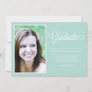 Modern Chevrons Photo Graduation {Mint} Announcement