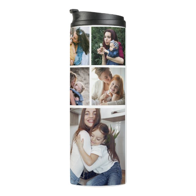 Modern Chic 10 Photo Collage Gift For Mum Thermal Tumbler (Rotated Right)