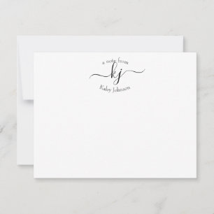 Modern Chic 2 Monogram Initials Personalised Thank You Card
