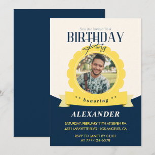 Modern Chic 34th birthday invitation