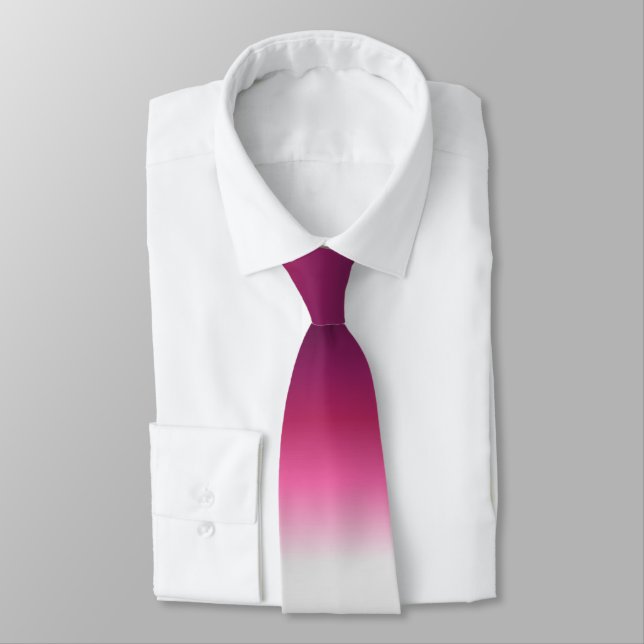 modern chic abstract magenta burgundy maroon ombre tie (Tied)