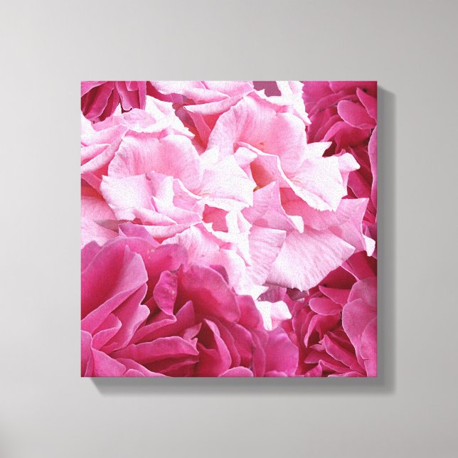 Modern chic abstract pretty pink rose fancy art canvas print (Front)