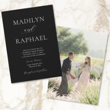 Modern Chic Add Photo Black and White Wedding