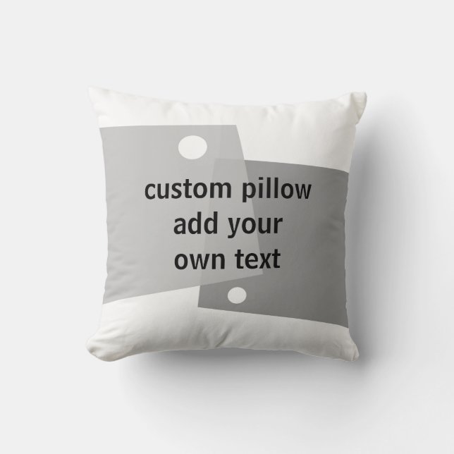  modern chic add text geometric grey and white  cushion (Front)