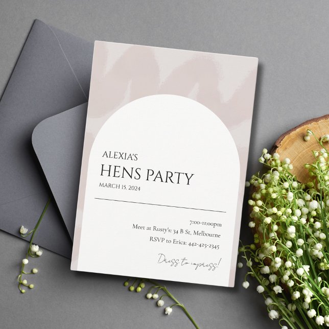 Modern Chic Arch Hens Party Invitation (Creator Uploaded)