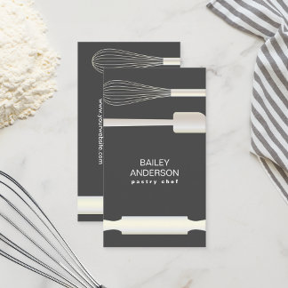 Modern Chic Bakery Pastry Chef Baking Business Card