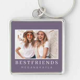 Modern Chic Best Friends BFF Photo Key Ring