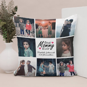 Modern Chic Best Mummy Ever Mother Photo Collage Cushion