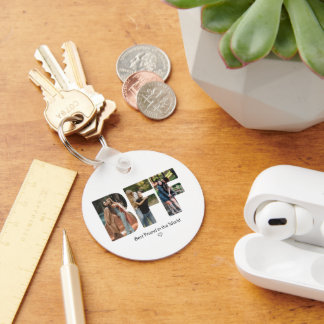 Modern Chic BFF Photo Collage Besties Key Ring