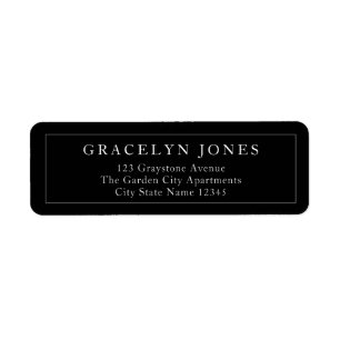 Modern Chic Black Address Label