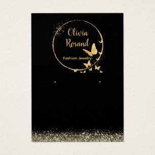 Modern chic Black and gold earring Display card 