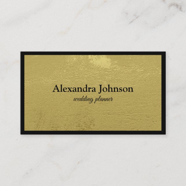 Modern Chic Black and Gold Foil Luxury Business Ca Business Card (Front)
