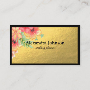 Modern Chic Black and Gold Foil Luxury Business Ca Business Card