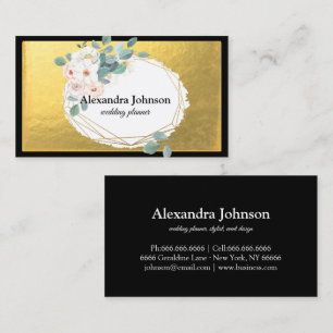 Modern Chic Black and Gold Foil Luxury Business Ca Business Card