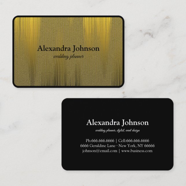 Modern Chic Black and Gold Foil Luxury Business Ca Business Card (Front/Back)