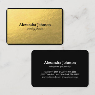 Modern Chic Black and Gold Foil Luxury Business Ca Card