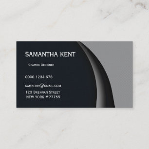 Modern chic black and grey business card