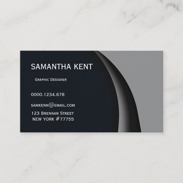 Modern chic black and grey business card (Front)