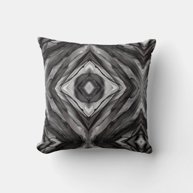Modern Chic Black and Grey Marble  Cushion (Front)