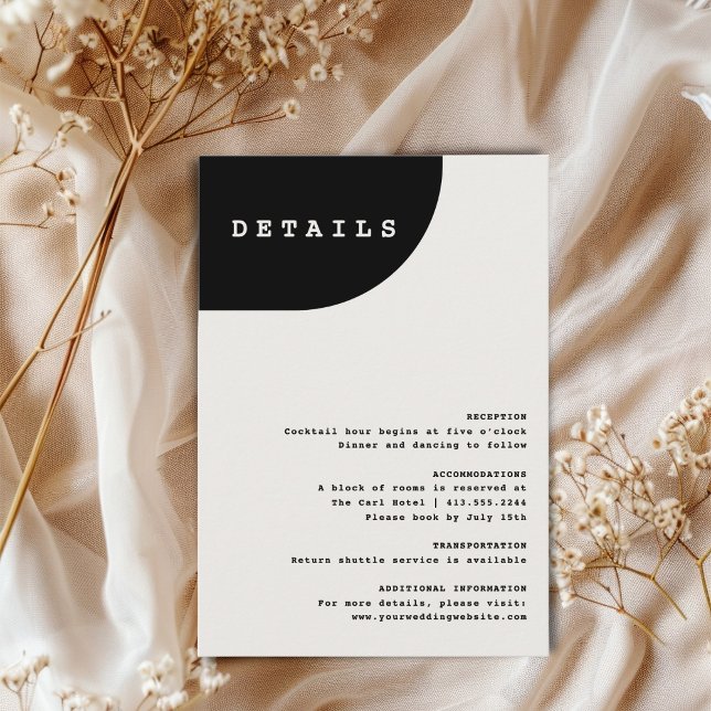 Modern Chic Black and Ivory Details Enclosure Card (Modern Chic Black and Ivory Details Enclosure Card)
