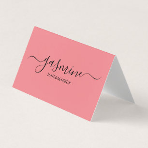 Modern Chic Black and Pink Casual Script Business Card