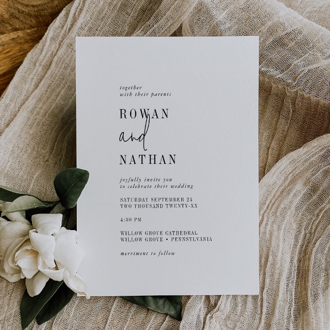 Modern Chic Black and White Casual Wedding Invitation (Creator Uploaded)