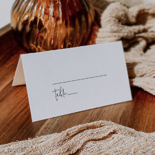Modern Chic Black and White Folded Wedding Place Card