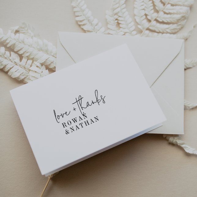 Modern Chic Black and White Folded Wedding Thank You Card (Creator Uploaded)