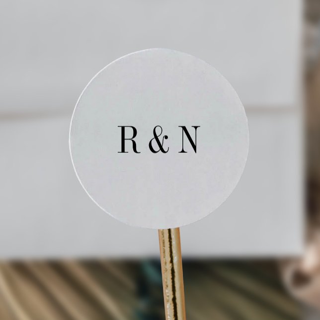 Modern Chic Black and White Monogram Stickers (Creator Uploaded)