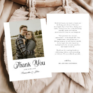 Modern Chic Black and White Photo Thank You Card
