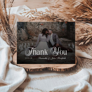Modern Chic Black and White Photo Thank You Card